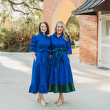CAROL DRESS IN ROYAL BLUE/EMERALD