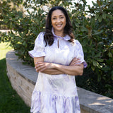 SARAH DRESS IN LAVENDER TOILE