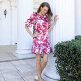 SARAH DRESS IN RED TOILE