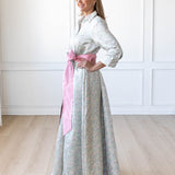 GLORIA DRESS IN JACQUARD MINT FLORAL