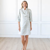SYBIL DRESS IN JACQUARD MINT FLORAL