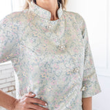 SYBIL DRESS IN JACQUARD MINT FLORAL