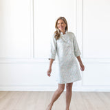 SYBIL DRESS IN JACQUARD MINT FLORAL