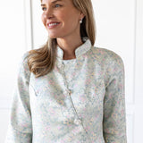 SYBIL DRESS IN JACQUARD MINT FLORAL