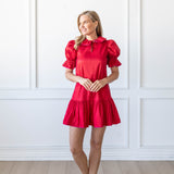 SARAH DRESS IN RED/FUCHSIA