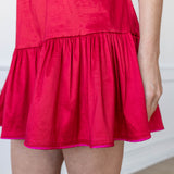 SARAH DRESS IN RED/FUCHSIA