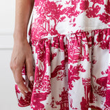 SARAH DRESS IN RED TOILE
