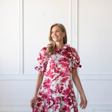SARAH DRESS IN RED TOILE