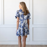 SARAH DRESS IN NAVY TOILE