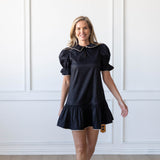 SARAH DRESS IN BLACK/CHAMPAGNE