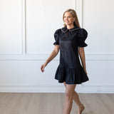 SARAH DRESS IN BLACK/CHAMPAGNE