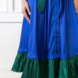 CAROL DRESS IN ROYAL BLUE/EMERALD