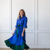 CAROL DRESS IN ROYAL BLUE/EMERALD