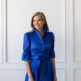 CAROL DRESS IN ROYAL BLUE/EMERALD
