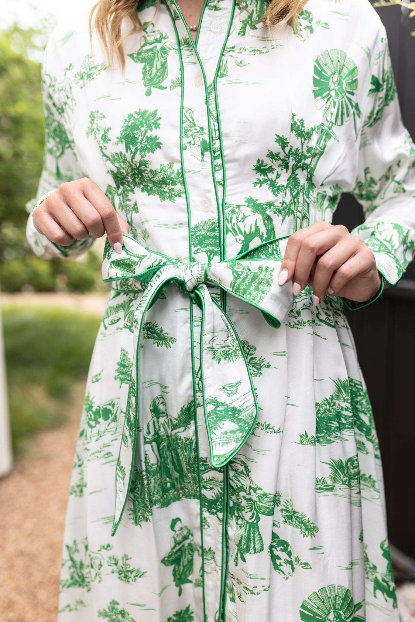 JILL DRESS IN GREEN TOILE XS JILL DRESS IN GREEN TOILE XS
