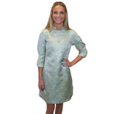 SYBIL DRESS IN JACQUARD MINT FLORAL