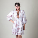 CAROLYN DRESS IN BROWN TOILE