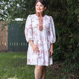 CAROLYN DRESS IN BROWN TOILE