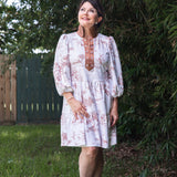 CAROLYN DRESS IN BROWN TOILE