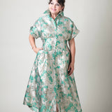 KIM DRESS IN GREEN JACQUARD