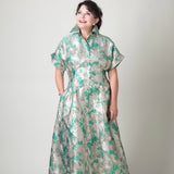 KIM DRESS IN GREEN JACQUARD