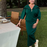 CAREN LONG SKIRT IN EMERALD
