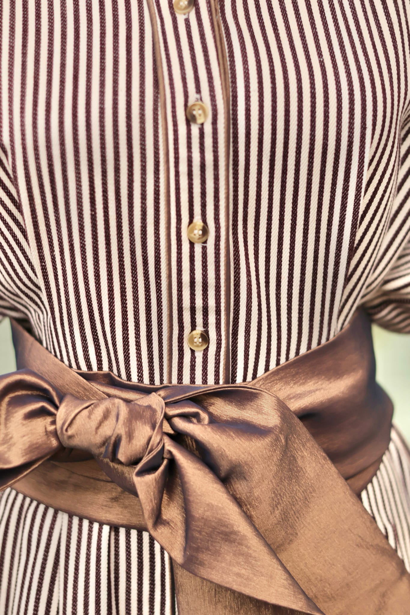 Kim Dress in Brown Stripe Button-Front Winter Midi with Pockets Kim Lolley Designs Kim Dress in Brown Stripe Button-Front Winter Midi with Pockets Kim Lolley Designs