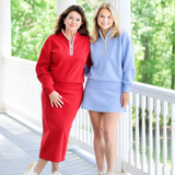 CAREN LONG SLEEVE HALF ZIP SWEATER IN BLUE