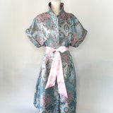 KIM DRESS IN PINK & GREY JACQUARD