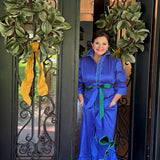 CAROL DRESS IN ROYAL BLUE/EMERALD