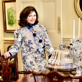 KATHERINE KAFTAN IN NAVY JACQUARD