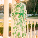 JILL DRESS IN GREEN TOILE