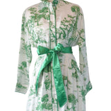 JILL DRESS IN GREEN TOILE