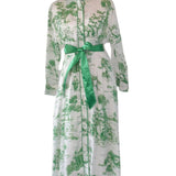 JILL DRESS IN GREEN TOILE