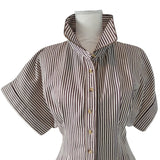 KIM DRESS BROWN STRIPE