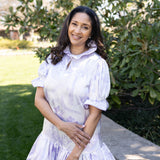 SARAH DRESS IN LAVENDER TOILE