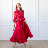 CAROL DRESS IN RED/FUCHSIA