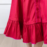 CAROL DRESS IN RED/FUCHSIA
