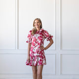 SARAH DRESS IN RED TOILE