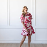 SARAH DRESS IN RED TOILE