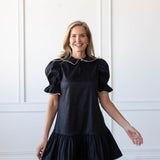 SARAH DRESS IN BLACK/CHAMPAGNE