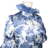 SARAH DRESS IN NAVY TOILE