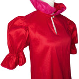 SARAH DRESS IN RED/FUCHSIA