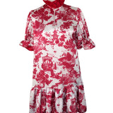 SARAH DRESS IN RED TOILE