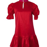 SARAH DRESS IN RED/FUCHSIA