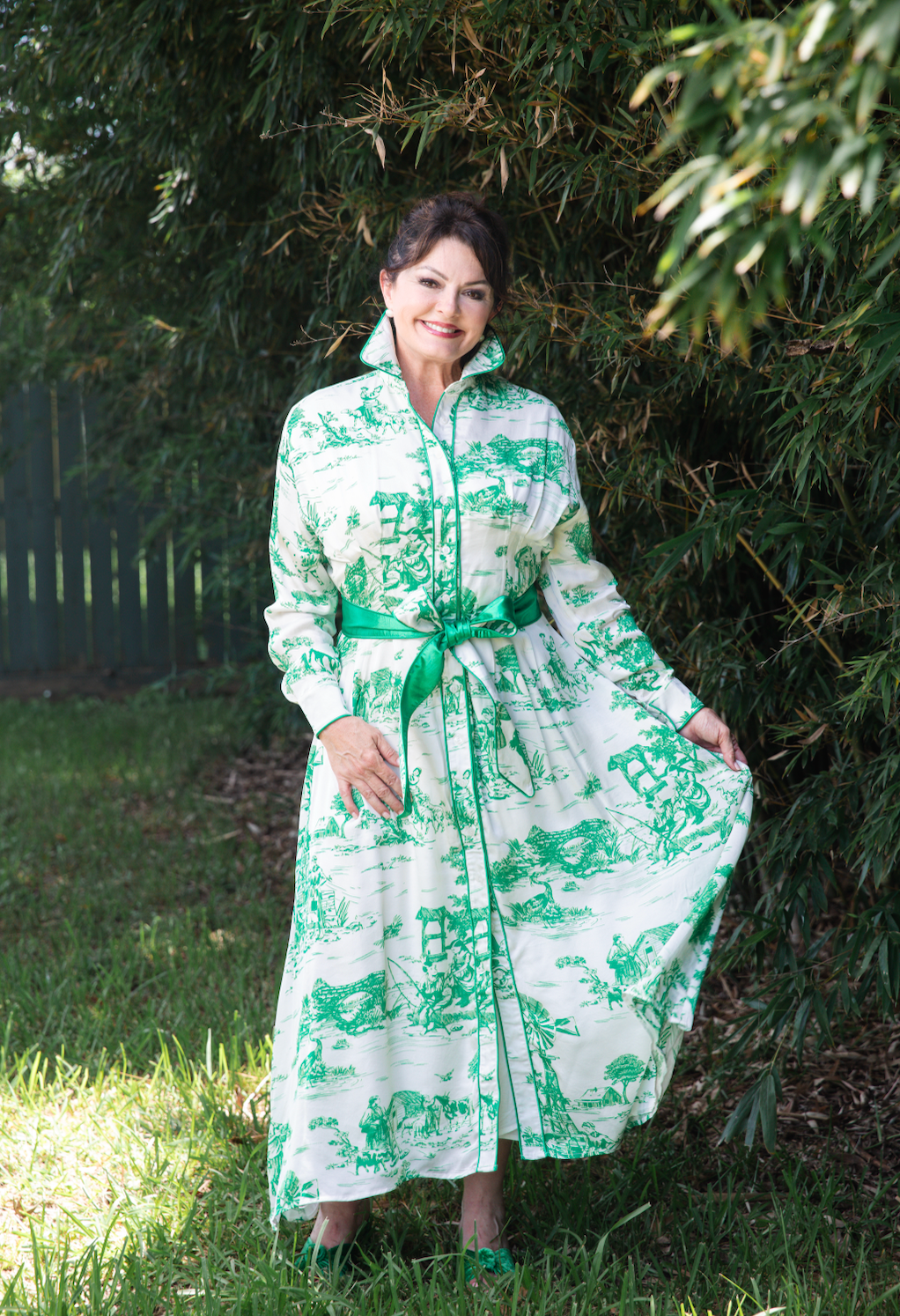 JILL DRESS IN GREEN TOILE XS JILL DRESS IN GREEN TOILE XS