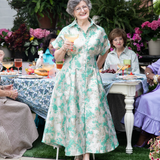 KIM DRESS IN GREEN JACQUARD
