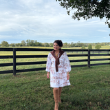 CAROLYN DRESS IN BROWN TOILE