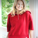 RED CAREN 3/4 SLEEVE SWEATER