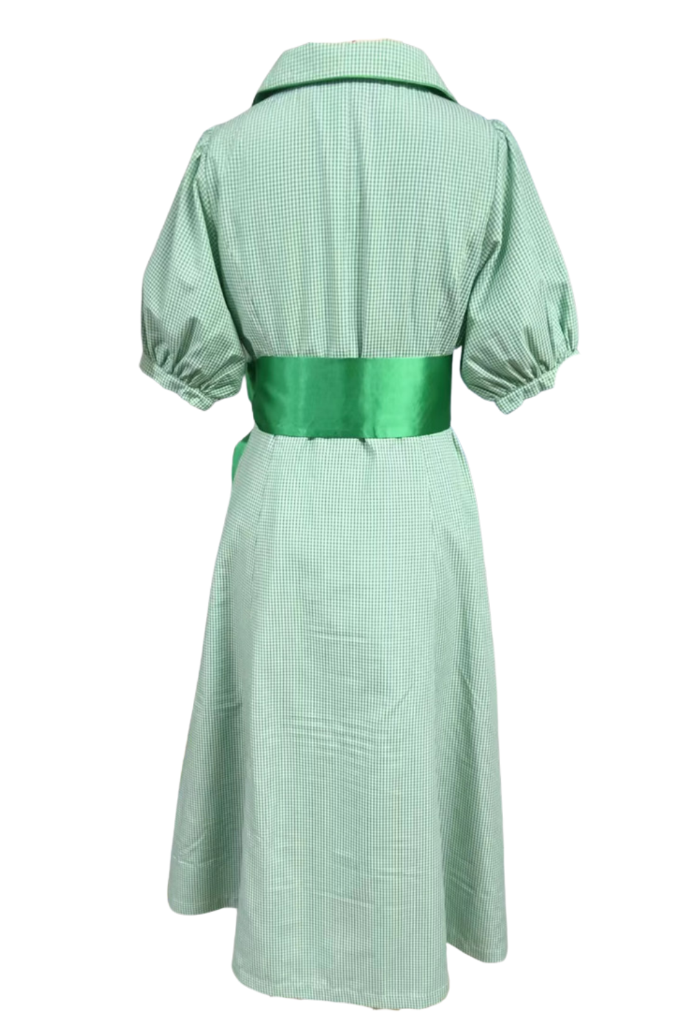 TIFFANY DRESS IN GREEN GINGHAM Kim Lolley Designs TIFFANY DRESS IN GREEN GINGHAM Kim Lolley Designs